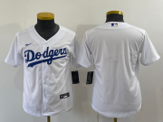 Wholesale Cheap Youth Los Angeles Dodgers Blank White Stitched MLB Cool Base Nike Jersey