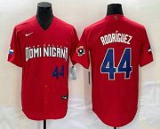 Cheap Men's Dominican Republic Baseball #44 Julio Rodriguez Number 2023 Red World Classic Stitched Jersey
