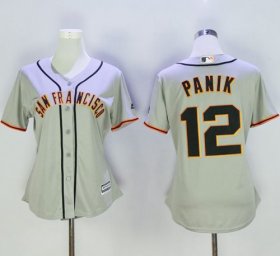 Wholesale Cheap Giants #12 Joe Panik Grey Women\'s Road Stitched MLB Jersey