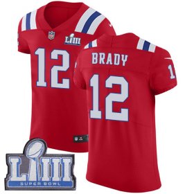 Wholesale Cheap Nike Patriots #12 Tom Brady Red Alternate Super Bowl LIII Bound Men\'s Stitched NFL Vapor Untouchable Elite Jersey
