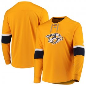 Wholesale Cheap Nashville Predators adidas Platinum Long Sleeve Jersey T-Shirt Yellow