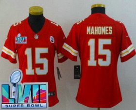 Cheap Women\'s Kansas City Chiefs #15 Patrick Mahomes Limited Red Super Bowl LVII Vapor Jersey