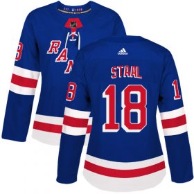 Wholesale Cheap Adidas Rangers #18 Marc Staal Royal Blue Home Authentic Women\'s Stitched NHL Jersey