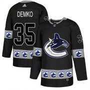 Wholesale Cheap Adidas Canucks #35 Thatcher Demko Black Authentic Team Logo Fashion Stitched NHL Jersey