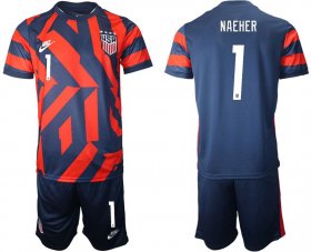 Wholesale Cheap Men 2020-2021 National team United States away 1 blue Nike Soccer Jersey