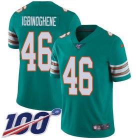 Wholesale Cheap Nike Dolphins #46 Noah Igbinoghene Aqua Green Alternate Youth Stitched NFL 100th Season Vapor Untouchable Limited Jersey