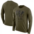 Wholesale Cheap Men's Cincinnati Bengals Nike Olive Salute to Service Sideline Legend Performance Long Sleeve T-Shirt