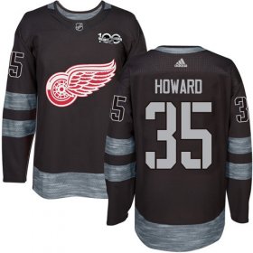 Wholesale Cheap Adidas Red Wings #35 Jimmy Howard Black 1917-2017 100th Anniversary Stitched NHL Jersey