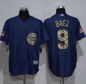 Wholesale Cheap Cubs #9 Javier Baez Denim Blue Salute to Service Stitched MLB Jersey