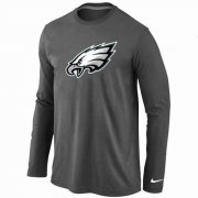 Wholesale Cheap Nike Philadelphia Eagles Logo Long Sleeve T-Shirt Dark Grey