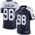 Wholesale Cheap Nike Cowboys #98 Tyrone Crawford Navy Blue Thanksgiving Men's Stitched NFL Vapor Untouchable Limited Throwback Jersey