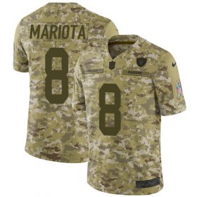Wholesale Cheap Nike Raiders #8 Marcus Mariota Camo Youth Stitched NFL Limited 2018 Salute To Service Jersey