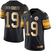 Wholesale Cheap Nike Steelers #19 JuJu Smith-Schuster Black Men's Stitched NFL Limited Gold Rush Jersey