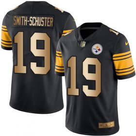 Wholesale Cheap Nike Steelers #19 JuJu Smith-Schuster Black Men\'s Stitched NFL Limited Gold Rush Jersey