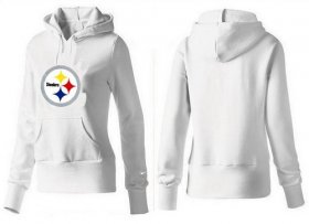 Wholesale Cheap Women\'s Pittsburgh Steelers Logo Pullover Hoodie White