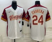 Cheap Men's Venezuela Baseball #24 Miguel Cabrera 2023 White World Classic Stitched Jersey