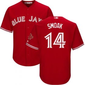 Wholesale Cheap Blue Jays #14 Justin Smoak Red New Cool Base Canada Day Stitched MLB Jersey