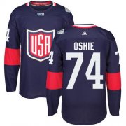 Wholesale Cheap Team USA #74 T. J. Oshie Navy Blue 2016 World Cup Stitched NHL Jersey