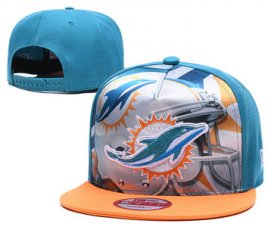 Wholesale Cheap Dolphins Team Logo Blue Yellow Adjustable Leather Hat TX