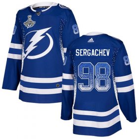 Cheap Adidas Lightning #98 Mikhail Sergachev Blue Home Authentic Drift Fashion 2020 Stanley Cup Champions Stitched NHL Jersey