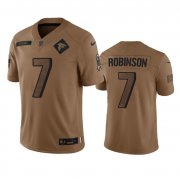Wholesale Cheap Men's Atlanta Falcons #7 Bijan Robinson 2023 Brown Salute To Setvice Limited Football Stitched Jersey