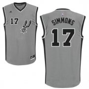 Wholesale Cheap Men's San Antonio Spurs #17 Jonathon Simmons Gray Stitched NBA Adidas Revolution 30 Swingman Jersey