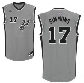 Wholesale Cheap Men\'s San Antonio Spurs #17 Jonathon Simmons Gray Stitched NBA Adidas Revolution 30 Swingman Jersey