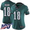 Wholesale Cheap Nike Eagles #18 Jalen Reagor Green Team Color Women's Stitched NFL 100th Season Vapor Untouchable Limited Jersey