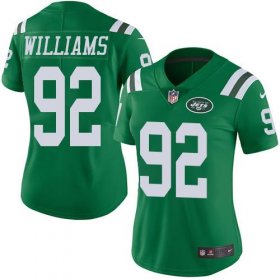 Wholesale Cheap Nike Jets #92 Leonard Williams Green Women\'s Stitched NFL Limited Rush Jersey