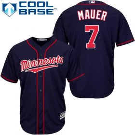 Wholesale Cheap Twins #7 Joe Mauer Stitched Navy Blue Cool Base Youth MLB Jersey