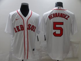 Wholesale Cheap Men\'s Boston Red Sox #5 Enrique Hernandez White New Cool Base Stitched Nike Jersey