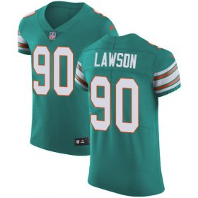 Wholesale Cheap Nike Dolphins #90 Shaq Lawson Aqua Green Alternate Men\'s Stitched NFL New Elite Jersey