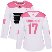 Wholesale Cheap Adidas Flyers #17 Wayne Simmonds White/Pink Authentic Fashion Women's Stitched NHL Jersey