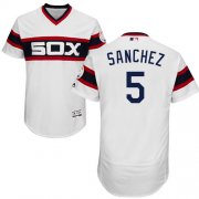 Wholesale Cheap White Sox #5 Yolmer Sanchez White Flexbase Authentic Collection Alternate Home Stitched MLB Jersey