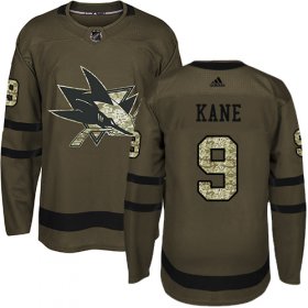 Wholesale Cheap Adidas Sharks #9 Evander Kane Green Salute to Service Stitched NHL Jersey