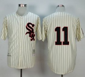 Wholesale Cheap Mitchell And Ness 1959 White Sox #11 Luis Aparicio Cream Stitched MLB Jersey