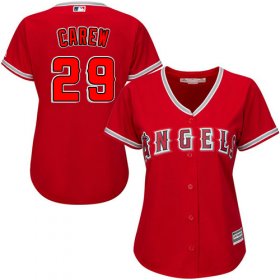 Wholesale Cheap Angels #29 Rod Carew Red Alternate Women\'s Stitched MLB Jersey