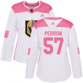 Wholesale Cheap Adidas Golden Knights #57 David Perron White/Pink Authentic Fashion Women\'s Stitched NHL Jersey