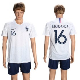 Wholesale Cheap France #16 Mandanda Away Soccer Country Jersey