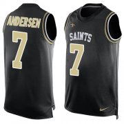 Wholesale Cheap Nike Saints #7 Morten Andersen Black Team Color Men's Stitched NFL Limited Tank Top Jersey