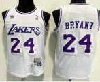 Wholesale Cheap Men's Los Angeles Lakers #24 Kobe Bryant White Swingman Stitched NBA Throwback Jersey