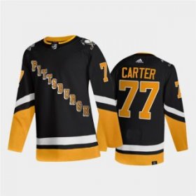 Wholesale Cheap Men\'s Pittsburgh Penguins #77 Jeff Carter Black 2021-2022 Stitched Jersey
