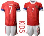 Wholesale Cheap Youth 2021 European Cup Russia red home 7 Soccer Jerseys