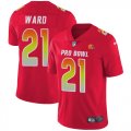 Wholesale Cheap Nike Browns #21 Denzel Ward Red Men's Stitched NFL Limited AFC 2019 Pro Bowl Jersey
