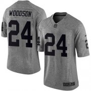 Wholesale Cheap Nike Raiders #24 Charles Woodson Gray Men's Stitched NFL Limited Gridiron Gray Jersey