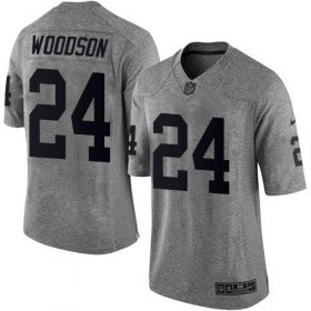 Wholesale Cheap Nike Raiders #24 Charles Woodson Gray Men\'s Stitched NFL Limited Gridiron Gray Jersey