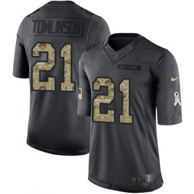 Wholesale Cheap Nike Chargers #21 LaDainian Tomlinson Black Men\'s Stitched NFL Limited 2016 Salute to Service Jersey