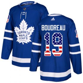 Wholesale Cheap Adidas Maple Leafs #19 Bruce Boudreau Blue Home Authentic USA Flag Stitched NHL Jersey