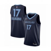 Wholesale Cheap Men's Memphis Grizzlies #17 Jonas Valanciunas Authentic Navy Blue Finished Basketball Jersey - Icon Edition