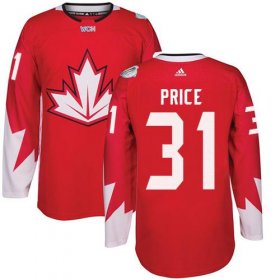 Wholesale Cheap Team CA. #31 Carey Price Red 2016 World Cup Stitched NHL Jersey